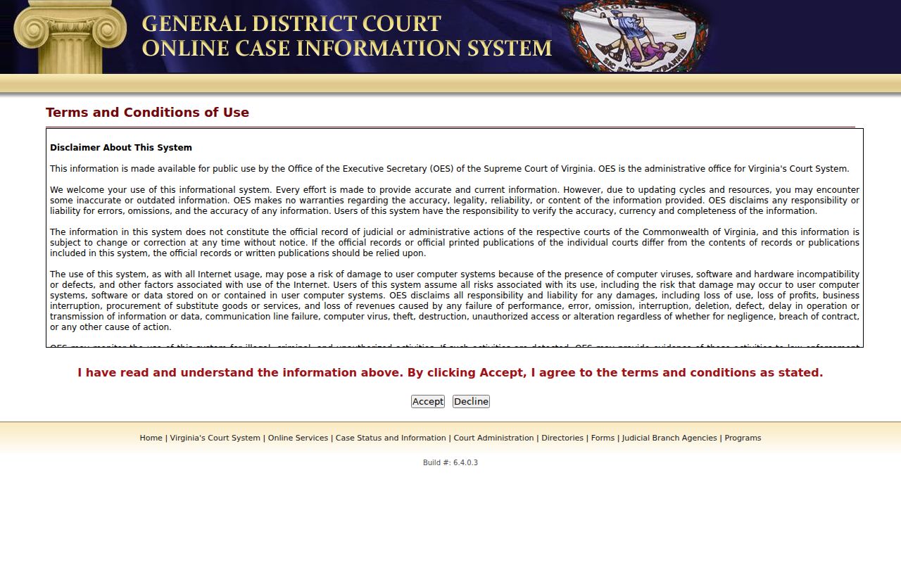 Henry County court case lookup in the Virginia district court search