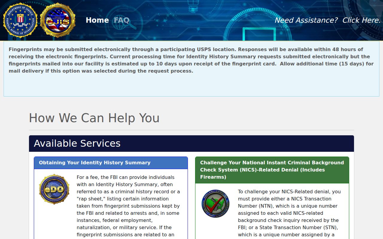 Henry County criminal history FBI identity history portal